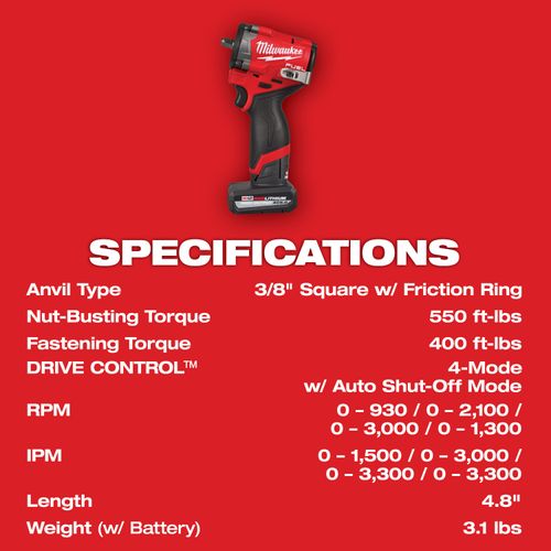 Main product image of M12 FUEL Stubby 3/8" Impact Wrench Kit