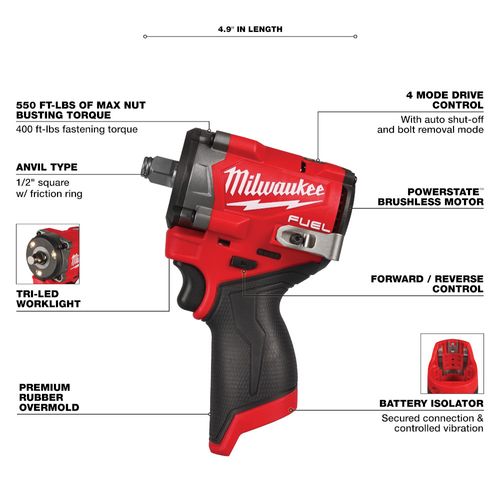 Main product image of M12 FUEL Stubby 1/2" Impact Wrench