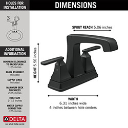 Main product image of Ashlyn Two Handle Centerset Bathroom Faucet (Matte Black), 2564-BLMPU-DST
