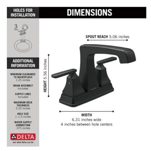Main product image of Ashlyn Two Handle Tract-Pack Centerset Bathroom Faucet (Matte Black), 2564-BLTP-DST