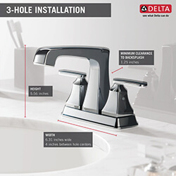 Main product image of Ashlyn Two Handle Centerset Bathroom Faucet (Chrome), 2564-MPU-DST