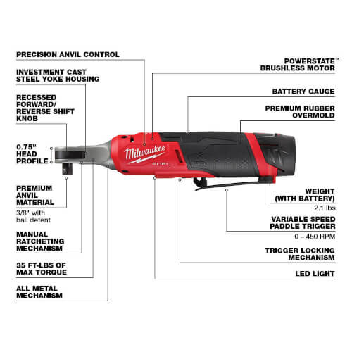 Main product image of M12 Fuel 3/8" Hi-Speed Ratchet Kit