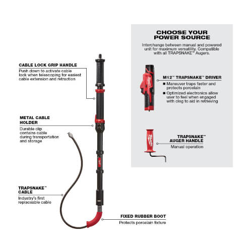 M12 TRAPSNAKE 6' Toilet Auger (Tool Only)