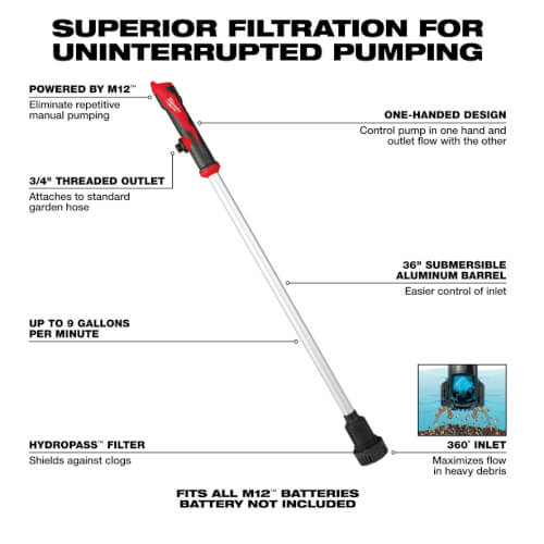 Milwaukee 257920 M12 Stick Transfer Pump