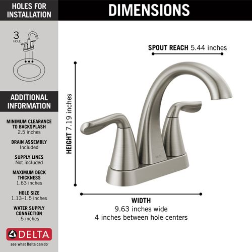 Main product image of Arvo 2 Handle Centerset Bathroom Faucet (Spotshield Brushed Nickel), 25840LF-SP