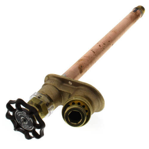 Model 25 12", 1/2" x 3/4" Sweat Inlet Automatic Draining Anti-Siphon Wall Faucet w/ Metal Handle