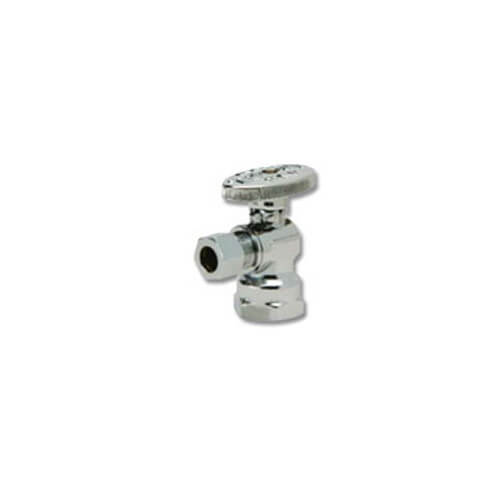 Main product image of 1/2" FIP x 3/8" OD Comp CP 1/4" Turn Angle Stop Oval Handle Supply Valve
