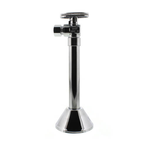 Main product image of 1/2" Sweat x 3/8" OD Comp Angle Stop w/ 5" Chrome Ext. & Bell Escutcheon, Lead Free (Chrome)