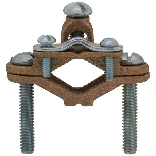 Main product image of 1/2"-1" Bronze Armored Ground Clamp, 8 Sol - 4 Str (Pack of 25)