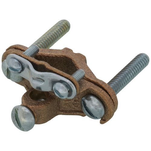 Main product image of 1/2"-1" Bronze Armored Ground Clamp, 8 Sol - 4 Str (Pack of 25)