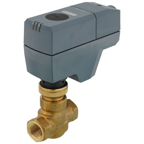 Main product image of 1/2" NPT x Union Male Powermite MT Series 2-Way N.O. Valve Actuator Assembly, 24Vac, 0.4 Cv