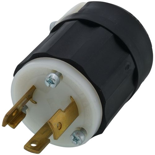 Main product image of Industrial Grade Locking Plug, 30A, 2P, NEMA L5-30P - Black/White (125V)