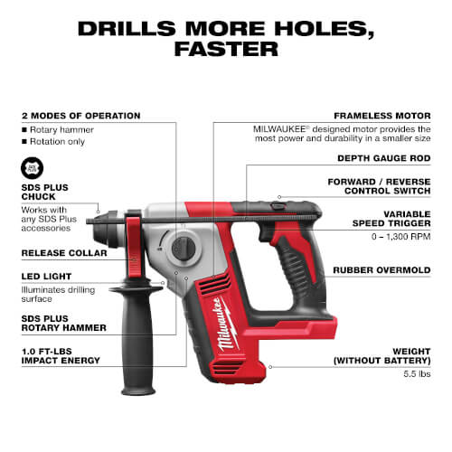 Main product image of M18 Cordless 5/8" SDS-Plus Rotary Hammer (Tool Only)