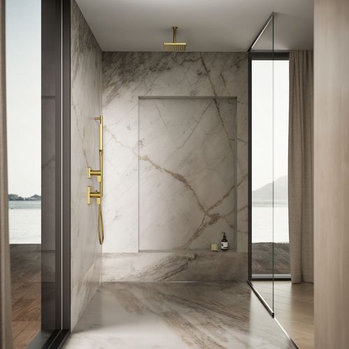 Main product image of Honesty 8" Rain Showerhead, 1.75 GPM (Moderne Brass), K-26148-G-2MB