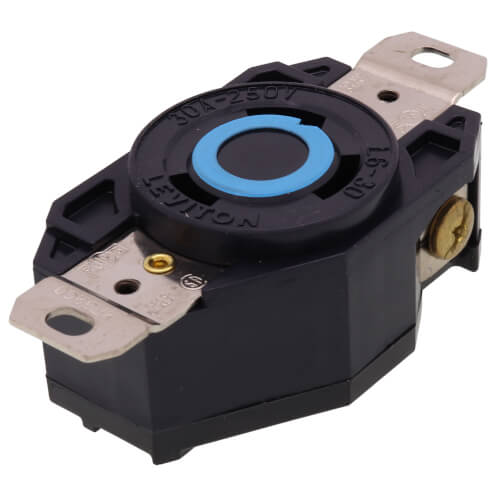 Main product image of Industrial Grade Locking Receptacle, 30A, 2P, NEMA L6-30R - Black (250V)
