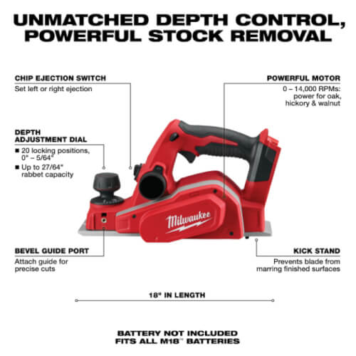 Main product image of M18 3-1/4" Planer (Tool Only)