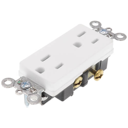 Heavy-Duty Decorator Spec Grade Receptacles w/ Side Wire - 15A White (125V)