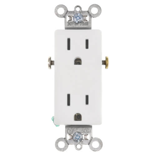 Heavy-Duty Decorator Spec Grade Receptacles w/ Side Wire - 15A White (125V)