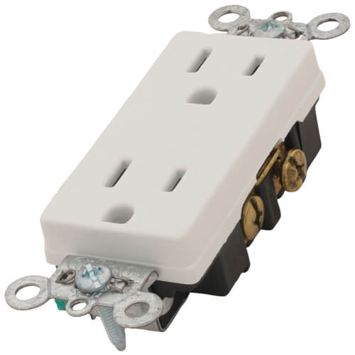 Main product image of Heavy-Duty Decorator Spec Grade Receptacles w/ Back & Side Wire - 15A White (125V)