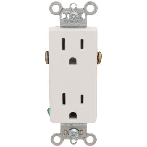 Main product image of Heavy-Duty Decorator Spec Grade Receptacles w/ Back & Side Wire - 15A White (125V)