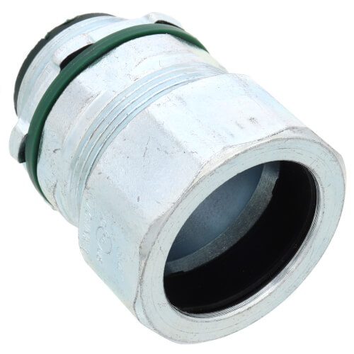 3/4" Rigid Steel Raintight Connector, Compression Type with Insulated Throat
