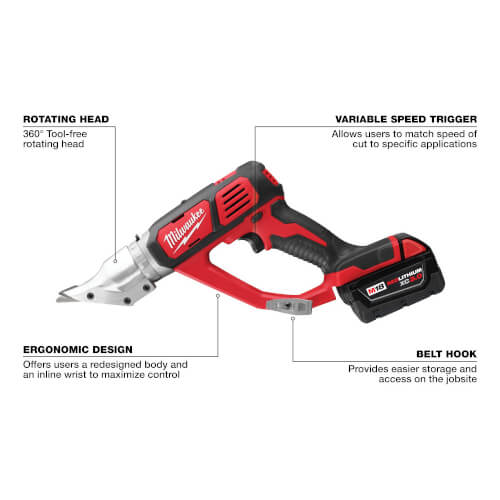 263522 Milwaukee 263522 M18 Cordless 18 Gauge Double Cut Shear Kit