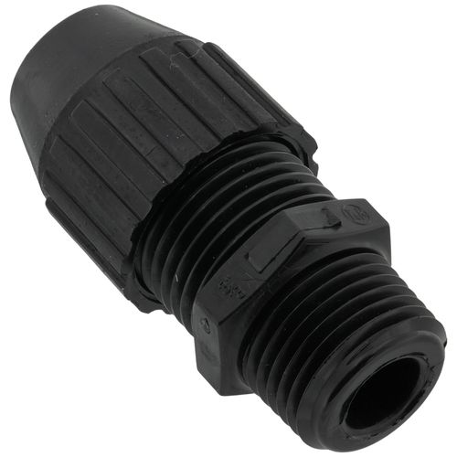 Main product image of 3/8" MNPT Black Nylon Liquid Tight Cord Straight Connector, .125" to .275" Cord Dia. Range