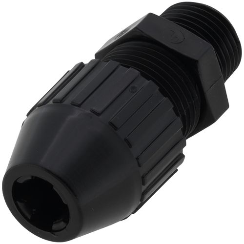 Main product image of 1/2" MNPT Black Nylon Liquid Tight Cord Straight Connector, .250" to .400" Cord Dia. Range