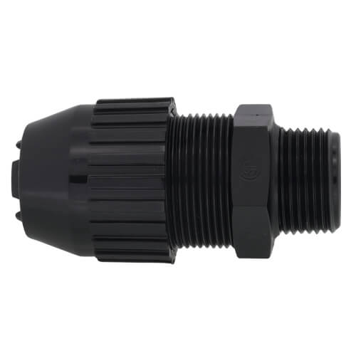 Main product image of 3/4" MNPT Black Nylon Liquid Tight Cord Straight Connector, .560" to .690" Cord Dia. Range