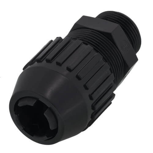 Main product image of 3/4" MNPT Black Nylon Liquid Tight Cord Straight Connector, .560" to .690" Cord Dia. Range