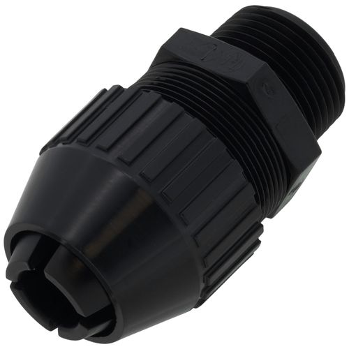Main product image of 1" MNPT Black Nylon Liquid Tight Cord Straight Connector, .660" to .780" Cord Dia. Range