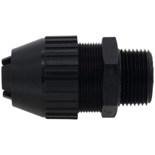 Main product image of 1" MNPT Black Nylon Liquid Tight Cord Straight Connector, .660" to .780" Cord Dia. Range