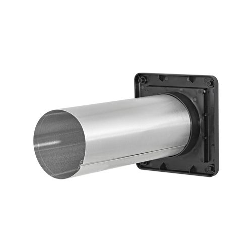 Main product image of 4" Black Plastic Louvered Wall Exhaust Vent, 11" Pipe