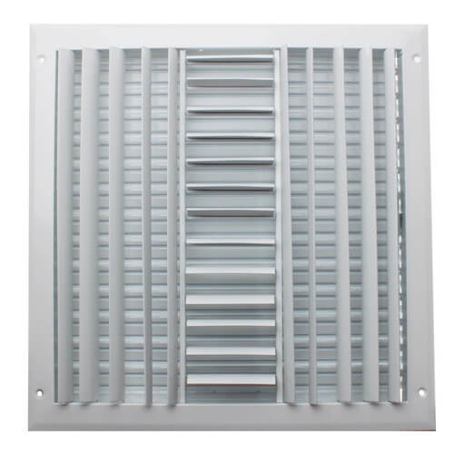 14" x 14" (Wall Opening Size) Three-Way White Sidewall/Ceiling Register (A613MS Series)