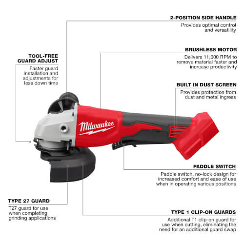 Main product image of M18 Brushless 4-1/2" / 5" Cut-Off Grinder, Paddle Switch