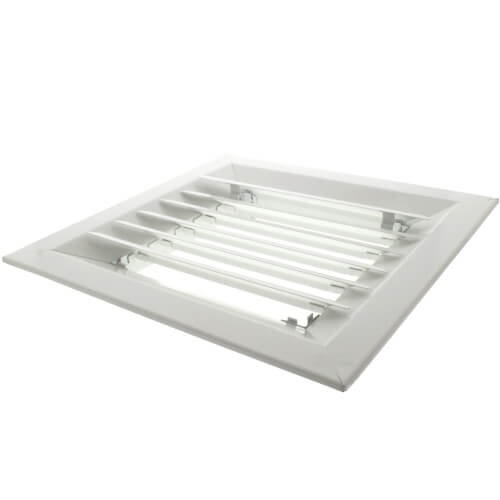 9" x 9" (Wall Opening Size) White Steel Louvered Ceiling Diffuser, Flat Margin (SRE1 Series)