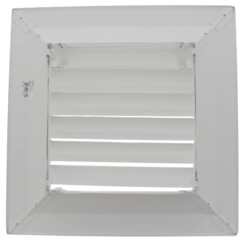 9" x 9" (Wall Opening Size) White Steel Louvered Ceiling Diffuser, Flat Margin (SRE1 Series)