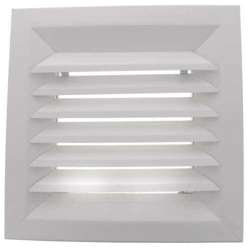 9" x 9" (Wall Opening Size) White Steel Louvered Ceiling Diffuser, Flat Margin (SRE1 Series)