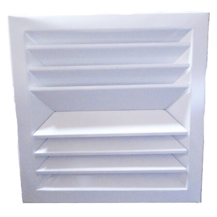 6" x 6" (Wall Opening Size) White Steel Louvered Ceiling Diffuser, Flat Margin (SRE2 Series)