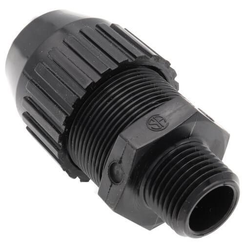 Main product image of 1/2" MNPT Black Nylon Liquid Tight Cord Straight Connector, .560" to .690" Cord Dia. Range