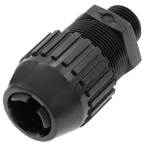 Main product image of 1/2" MNPT Black Nylon Liquid Tight Cord Straight Connector, .560" to .690" Cord Dia. Range