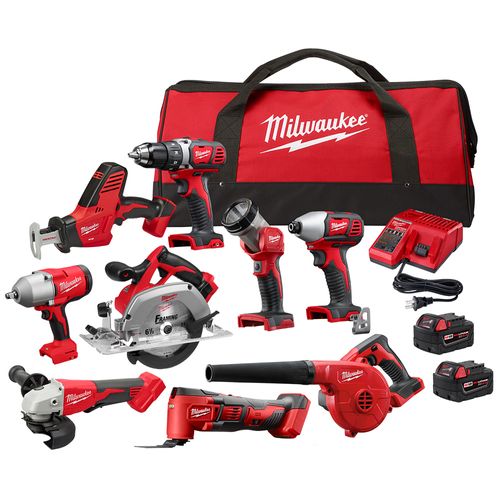 Main product image of M18 Hammer/Driver, Drill, SAWZALL, Circ Saw, Grinder, Light, Impact Wrench Kit