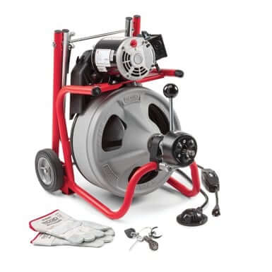 K-400 Drum Machine w/ Autofeed (115v), C-32 IW 3/8" x 75' Solid Core Cable, & T-260 Tool Set