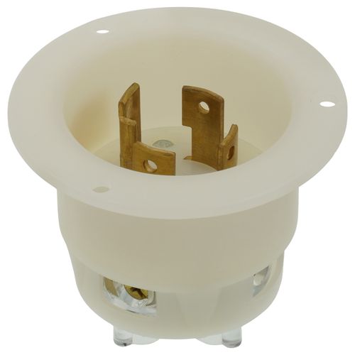 Main product image of Industrial Grade Locking Flanged Inlet, 30A, 3P, NEMA L14-30P - White (125/250V)
