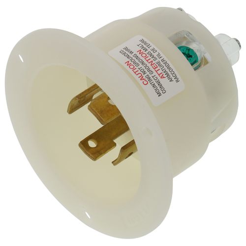 Main product image of Industrial Grade Locking Flanged Inlet, 30A, 3P, NEMA L14-30P - White (125/250V)