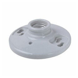 Main product image of Porcelain Keyless Lampholder, Medium Base, 2 Terminals w/ Screws - White (250V/660W)