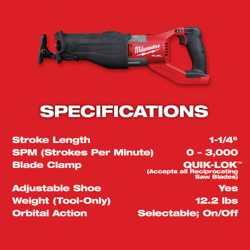 Main product image of M18 Fuel Super Sawzall Reciprocating Saw