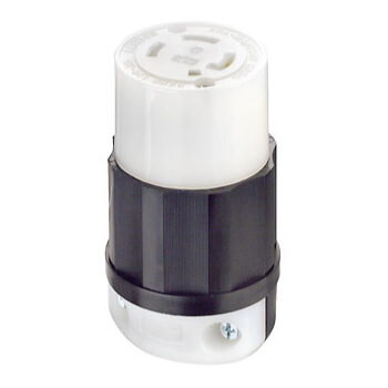 Industrial Grade Locking Connector, 30A, 3P, NEMA L15-30R - Black/White (250V)