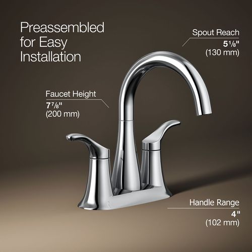 Main product image of Simplice Two Handle Centerset Lav Faucet (Polished Chrome), K-27388-4-CP