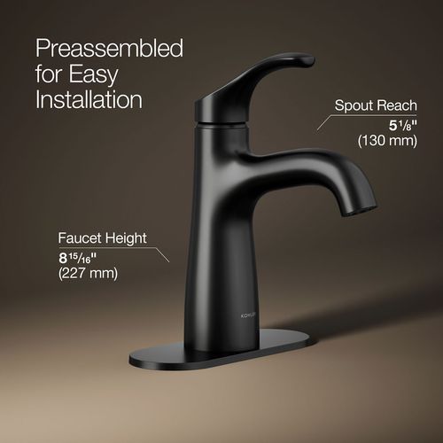 Main product image of Simplice Single Handle Lav Faucet, 0.5 GPM (Matte Black), K-27389-4N-BL